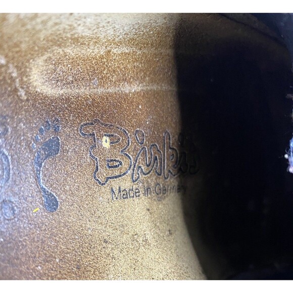 Birkenstock Birki's Amsterdam Clogs Navy Leather Upper. Size 39/8 USA Narrow/Med - Picture 7 of 8